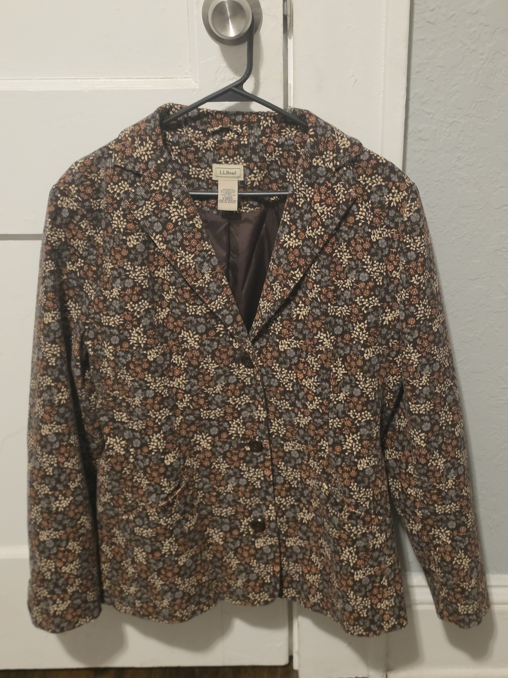 L.L. Bean Women's Brown Floral Blazer Jacket